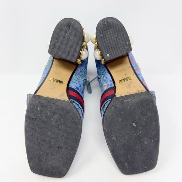 Gucci Marmont Peyton Flora Pearl Web Stripe Boots Size 37 - Picture 13 of 14